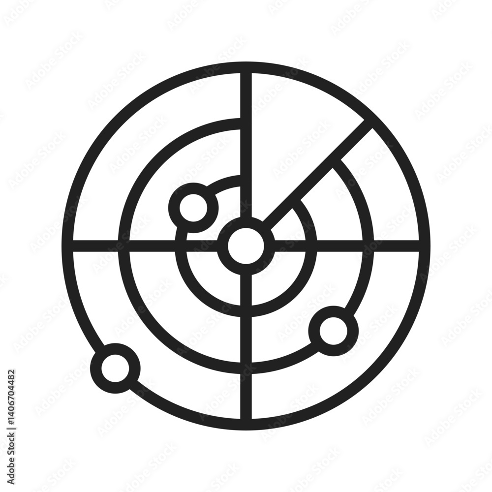 Radar icon vector image. Suitable for mobile apps, web apps and print media. Radar icon vector image. Suitable for mobile apps, web apps and print media.
