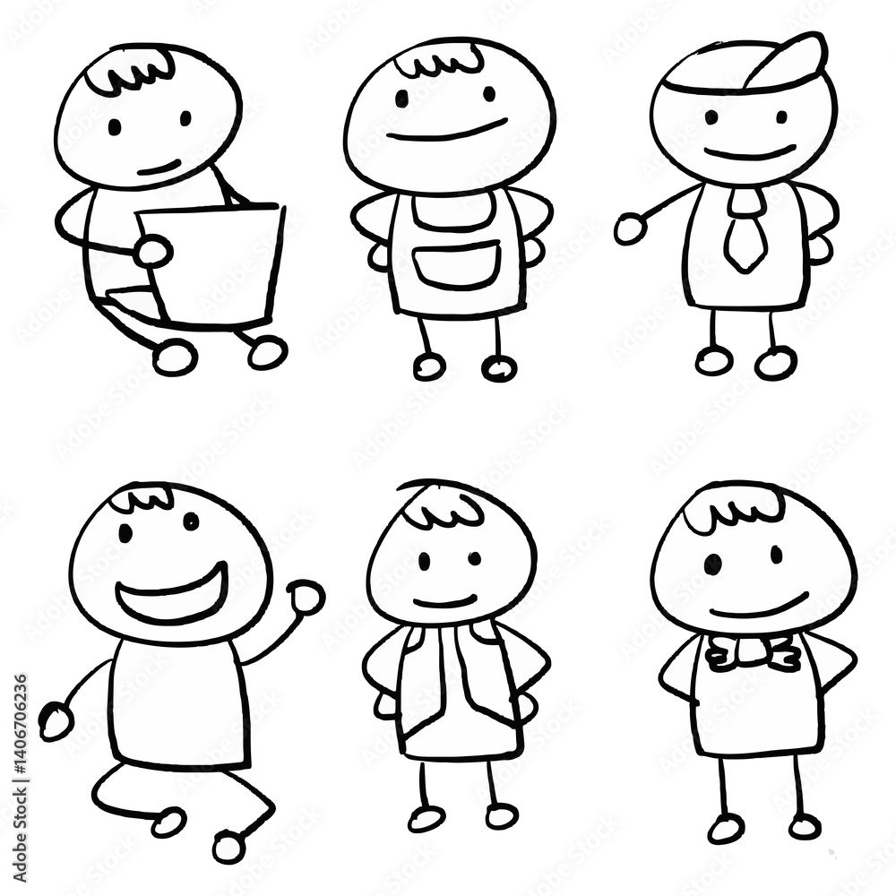 Stick man set figure stickman illustration character cartoon people hand drawn Stick man set figure stickman illustration character cartoon people hand drawn