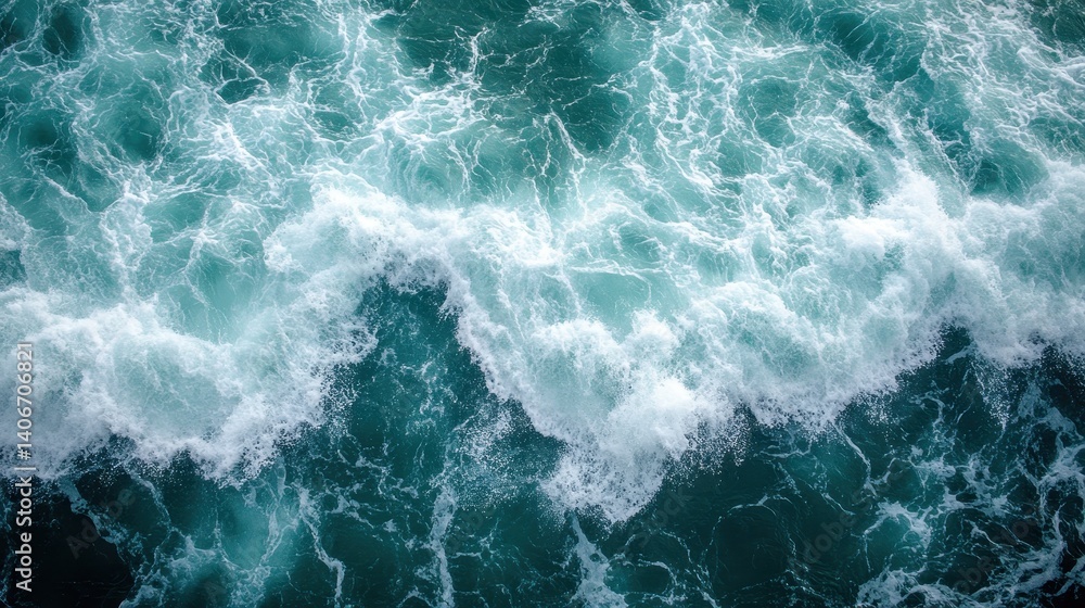 Fototapeta premium Ocean Waves Top-Down View