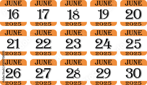 June calendar 2025 icon set.Calendar Event schedule date.calendar date icon on white background.Agenda plan, june month schedule calendar and Time planner.Meeting appointment time.