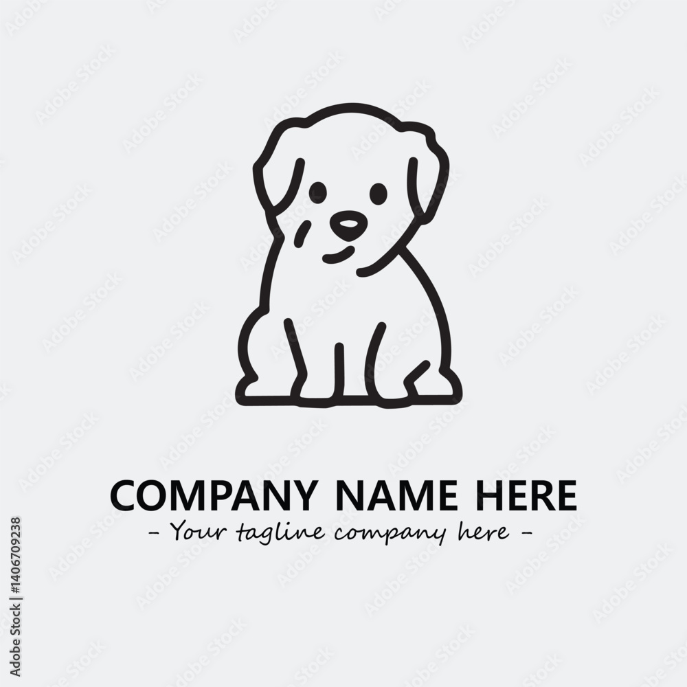 Obraz premium Dog illustration black and white for logo company vector image