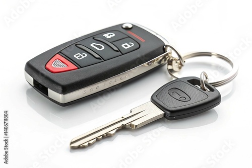 Remote control car key isolated on white background