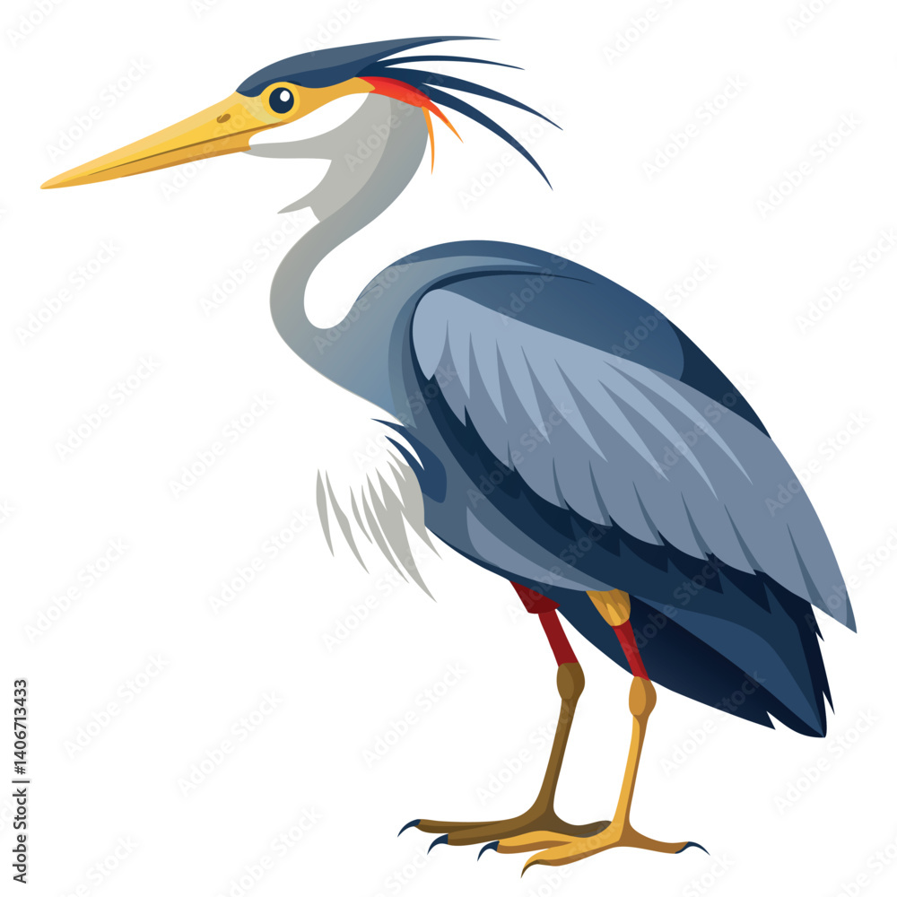 Fototapeta premium unique Heron bird isolated on white background