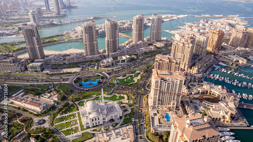 Aerial View of The Pearl in Doha, Qatar
