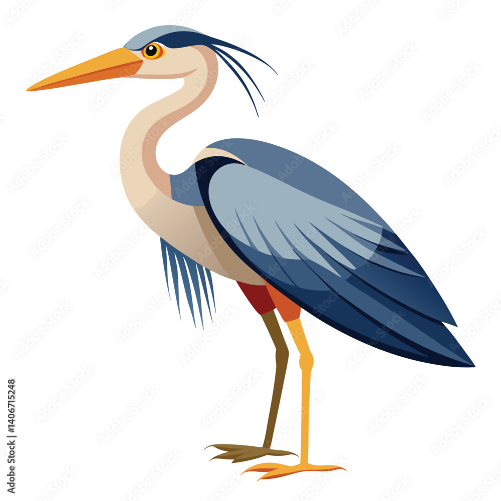 Fototapeta premium unique Heron bird isolated on white background