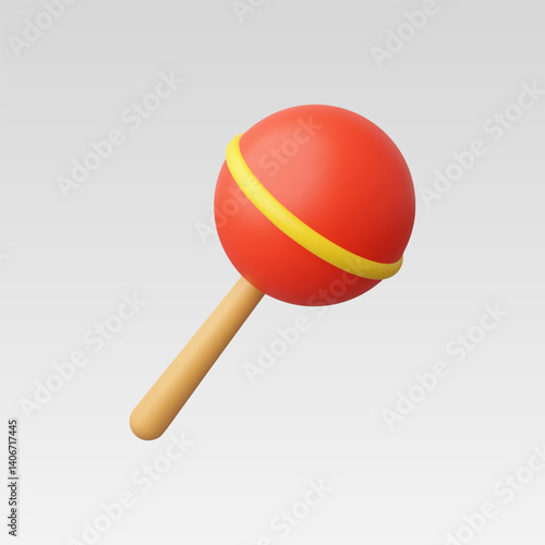 3d Realistic Maraca baby toy Icon vector illustration