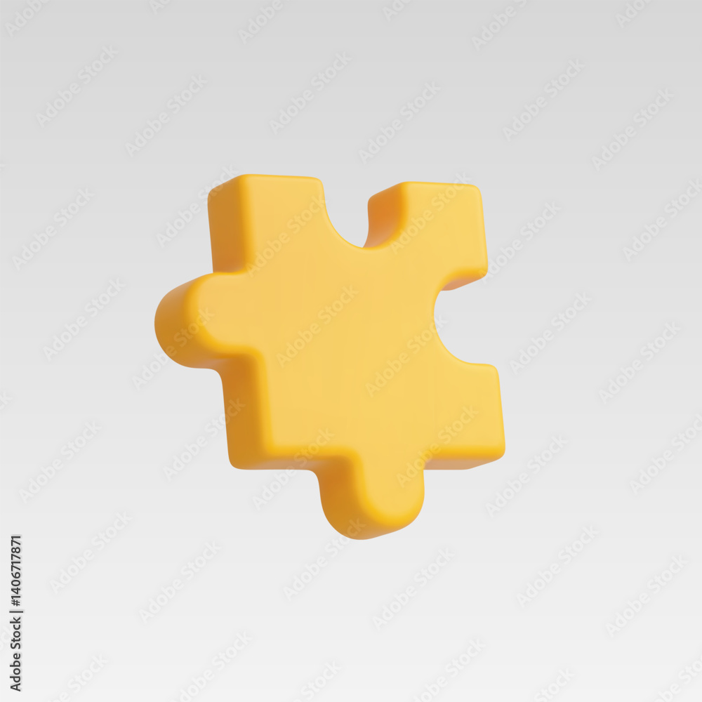 Obraz premium 3d Realistic Puzzle Icon vector illustration