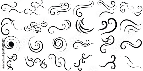 Intricate Decorative Swirls and Spirals for Modern Art and Graphic Design