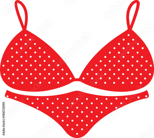 red bra and panties, vector illustration of red bra, set of black bra, black bra set, bikini top silhouette vector icon bundle set on white background.