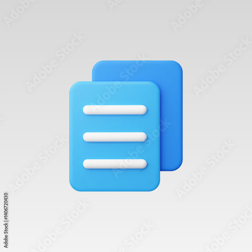 3d Realistic Document Icon vector illustration