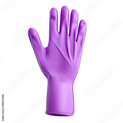 Obraz na płótnie Realistic purple glove with textured grip on fingers and palm shown upright and isolated on a transparent background without any branding or shadow present w salonie
