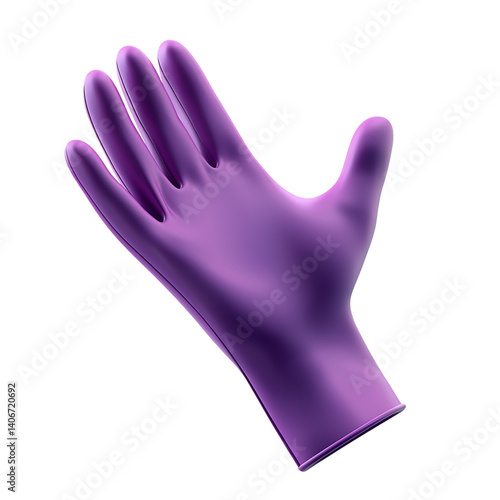 Obraz na płótnie Realistic purple glove with textured grip on fingers and palm shown upright and isolated on a transparent background without any branding or shadow present w salonie