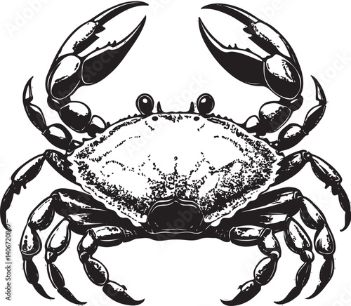 crab on white background hand draw