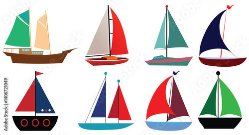 Vibrant Sailing Boat Vectors: Colorful Nautical Designs for Creative Projects
