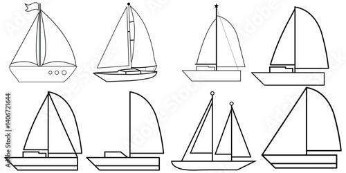 Sailing Boat Vector Illustrations: Classic and Modern Nautical Designs