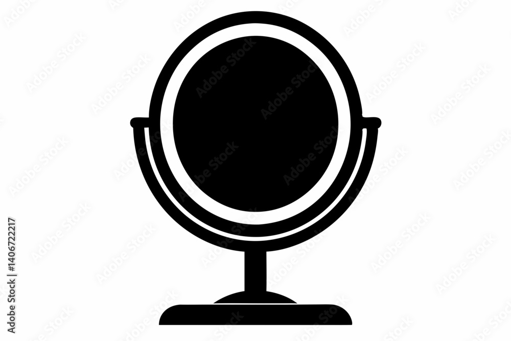 makeup mirror stand silhouette vector illustration makeup mirror stand silhouette vector illustration