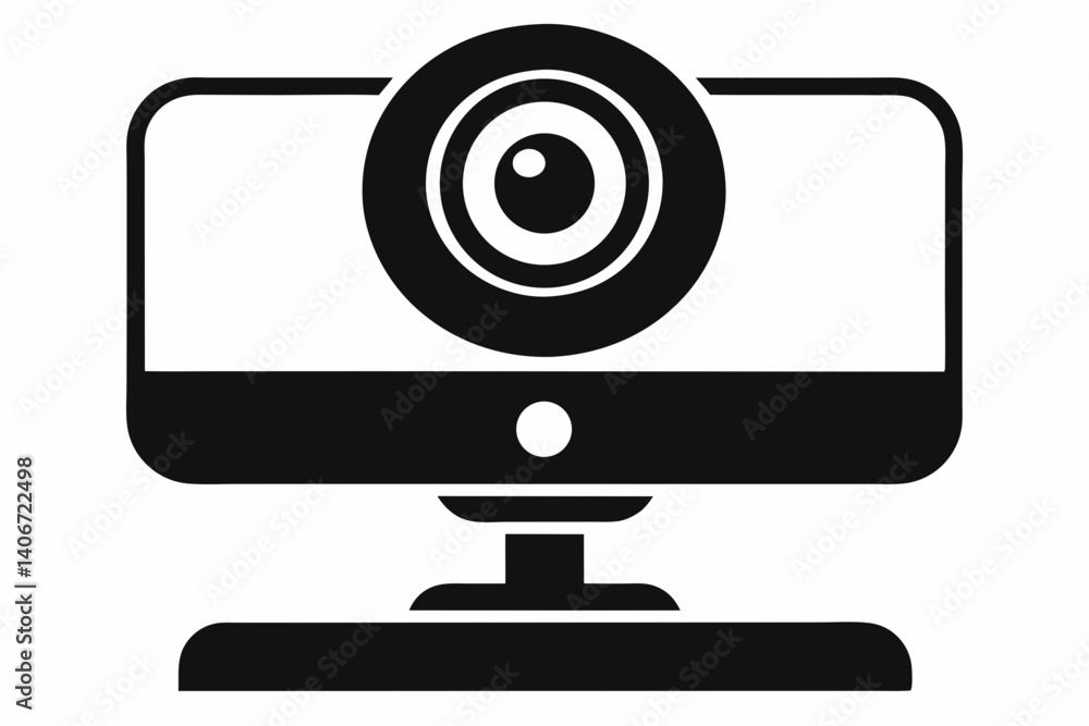 webcam monitor silhouette vector illustration webcam monitor silhouette vector illustration