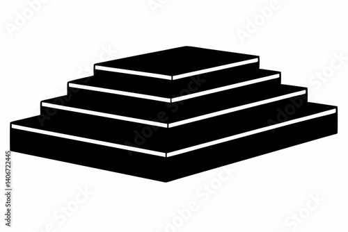 step platform silhouette vector illustration