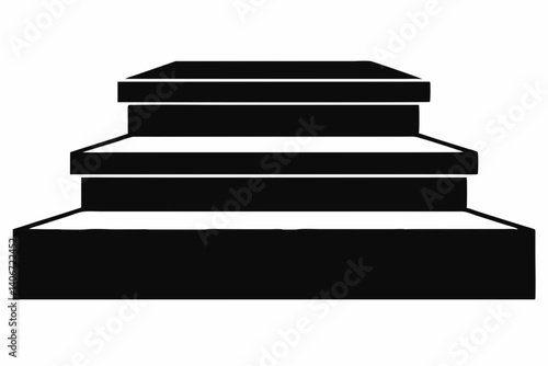 step platform silhouette vector illustration