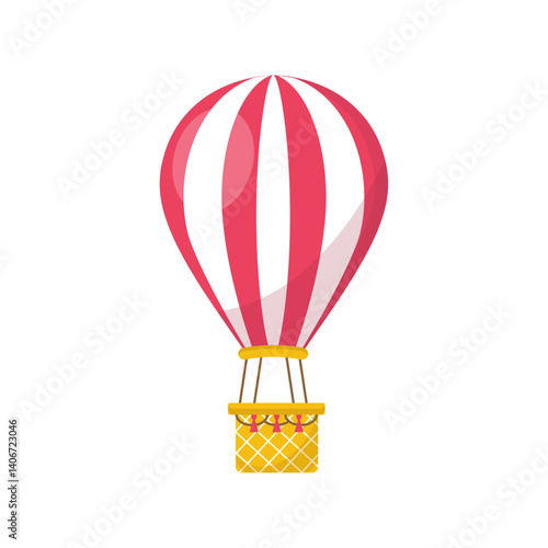 Obraz na płótnie Hot air balloon travel on white background. w salonie