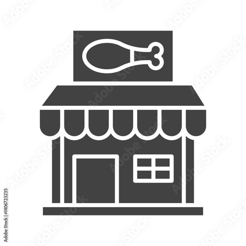 Chicken Shop icon vector image. Suitable for mobile apps, web apps and print media.