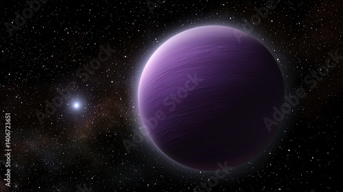 Wallpaper Mural A large purple planet is in the middle of a dark sky Torontodigital.ca