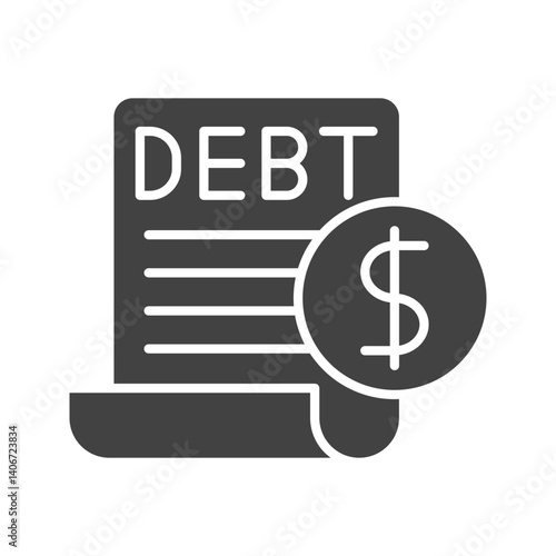 Debt icon vector image. Suitable for mobile apps, web apps and print media.