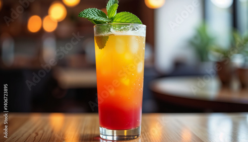Refreshing Summer Cocktail with Mint Garnish