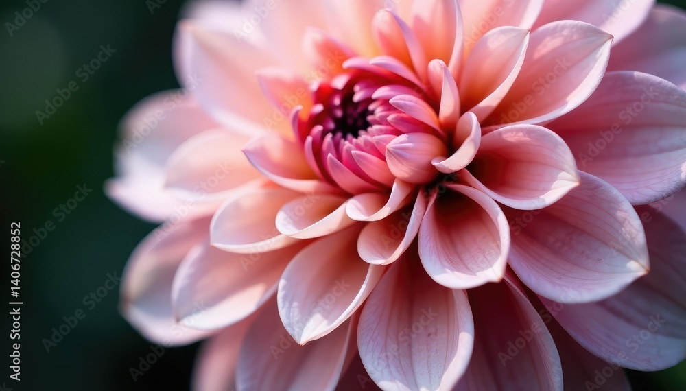 Fototapeta premium Close-up dahlia petals, layered, soft focus, subtle texture, pattern, delicate