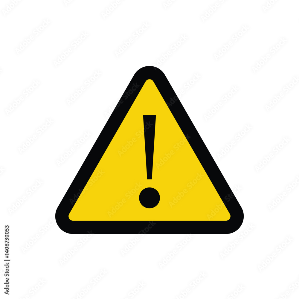 Yellow exclamation mark triangle shape. web error icon. danger sign, warning sign, attention sign. danger warning attention icon Yellow exclamation mark triangle shape. web error icon. danger sign, warning sign, attention sign. danger warning attention icon