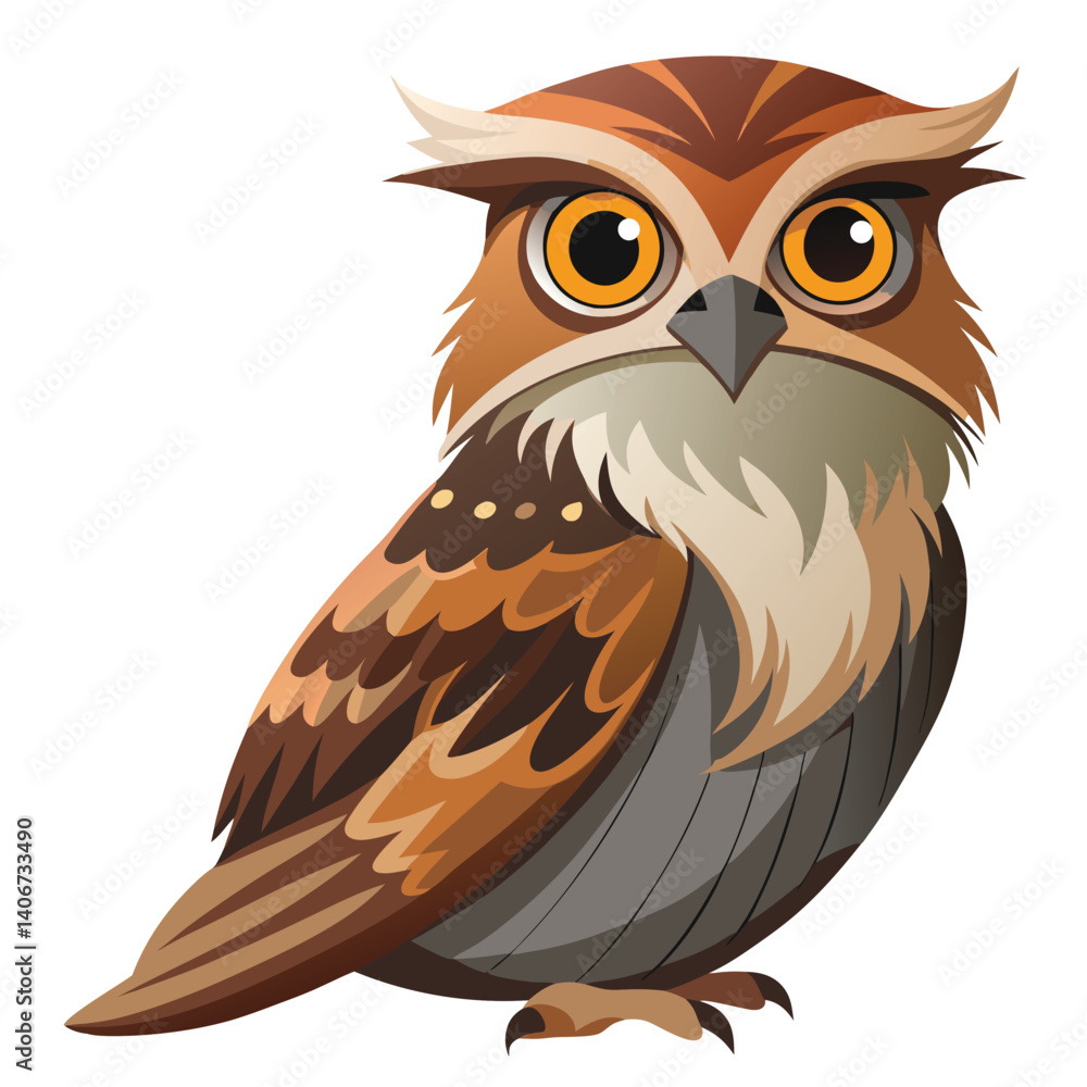 Fototapeta premium unique Potoo bird isolated on white background