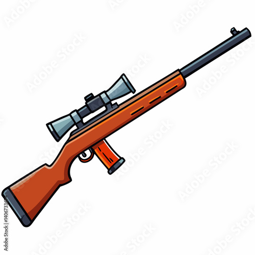 vector illustration of a gun