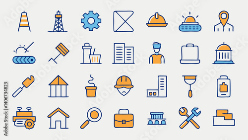 A curated pack of line icons representing various services and industries ideal for multipurpose use in infographics marketing materials and business websites