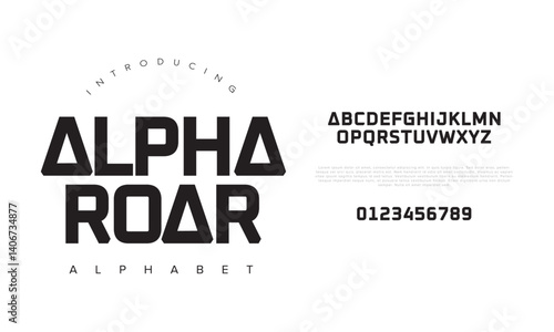 Futuristic Geometric Display Font Vector for Gaming and Technology Branding