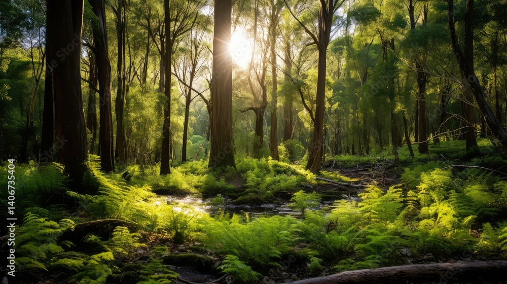 Fototapeta premium verdant greenery and gold