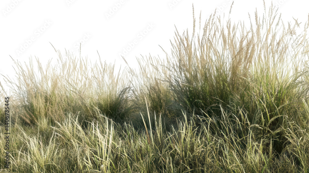 Fototapeta premium Temperate Zone Field with Lush Green Grass Realistic Texture Transparent Background