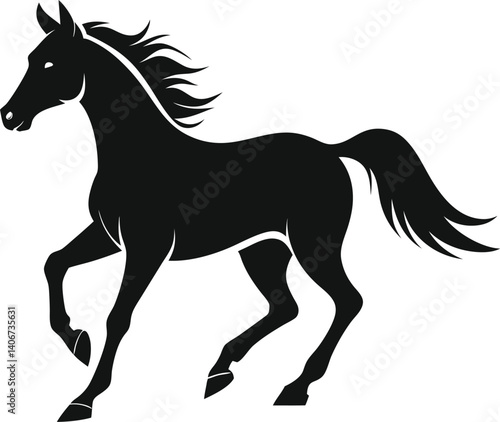Running horse silhouette