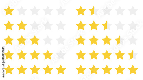 Cute plump star rating ranking set