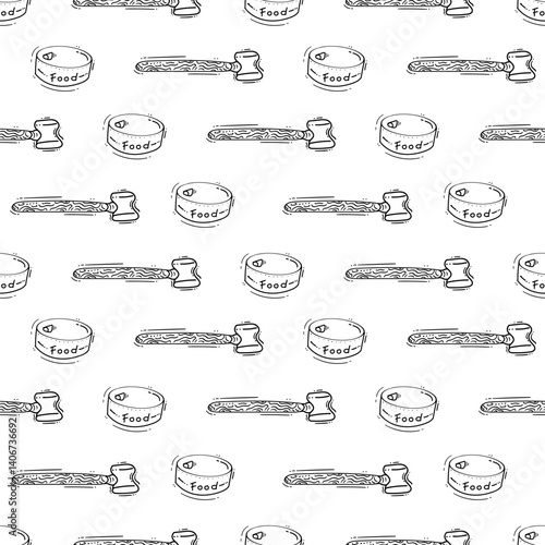 kitchen utensil pattern. kitchenware seamless pattern. doodle kitchen background