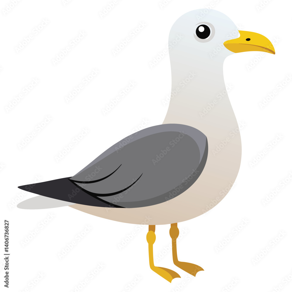 Obraz premium unique Seagull bird isolated on white background