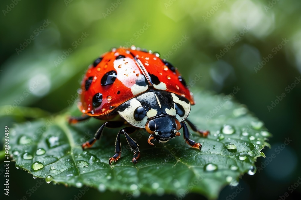 Obraz premium Ladybug Among the Leaves