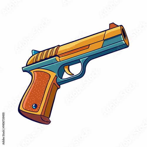 pistol on white background