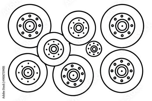 Brake rotor line art used in vehicle manuals
