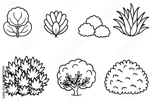 bush line art simple elegant nature inspired design