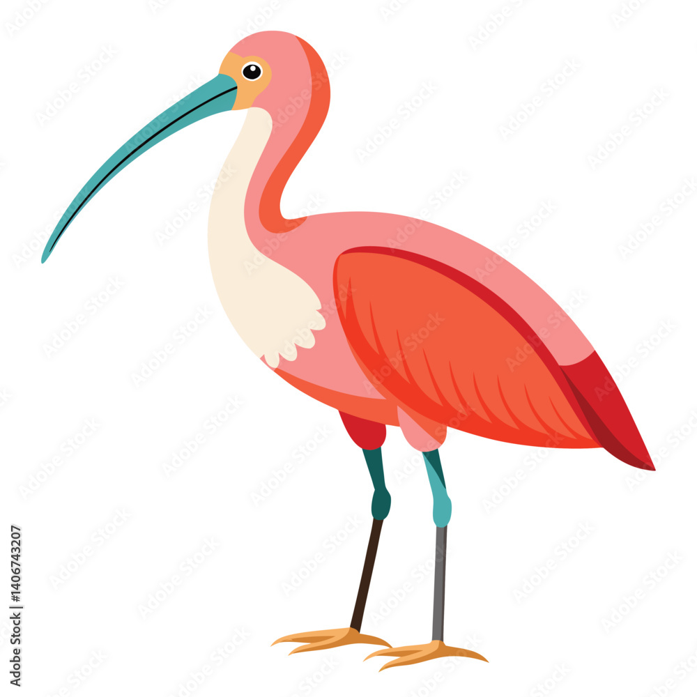 Obraz premium unique Spoonbill bird isolated on white background