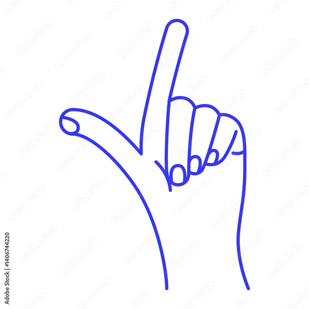 Obraz premium Hand gesture doodle icon. Contour vector illustration
