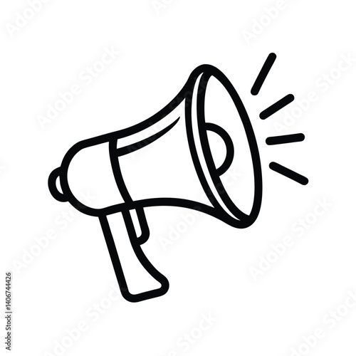 Bullhorn Megaphone Continuous Line Drawing Illustration