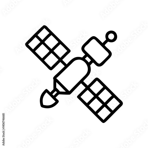 Space Station Icon Design in Minimalist Style  