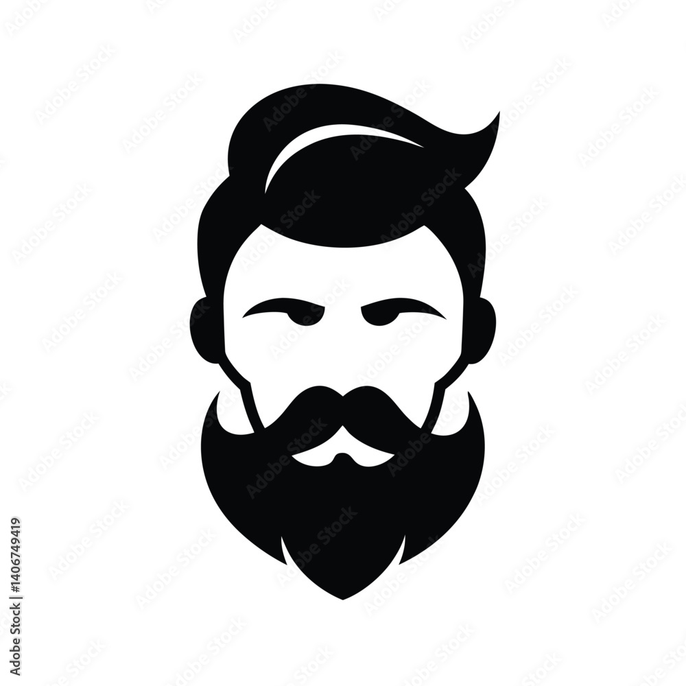 Beard and Mustache Vector Stylized Illustration Design Beard and Mustache Vector Stylized Illustration Design