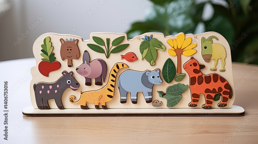 Fototapeta premium puzzle wooden toy